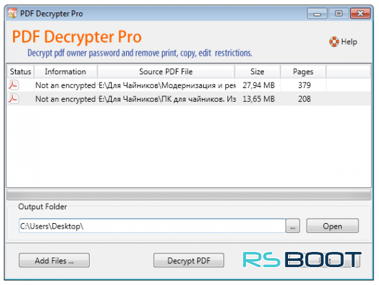 PDF Decrypter Pro 4.2.0 (Windows / Mac OS) с ключом